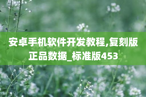 安卓手机软件开发教程,复刻版正品数据_标准版453