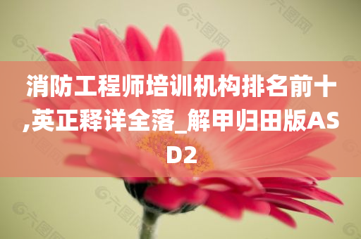 消防工程师培训机构排名前十,英正释详全落_解甲归田版ASD2