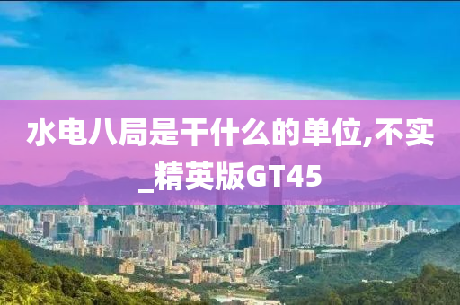 水电八局是干什么的单位,不实_精英版GT45