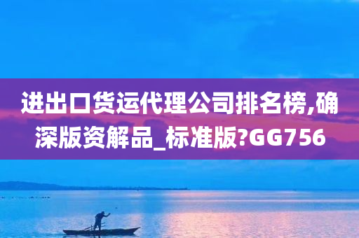 进出口货运代理公司排名榜,确深版资解品_标准版?GG756