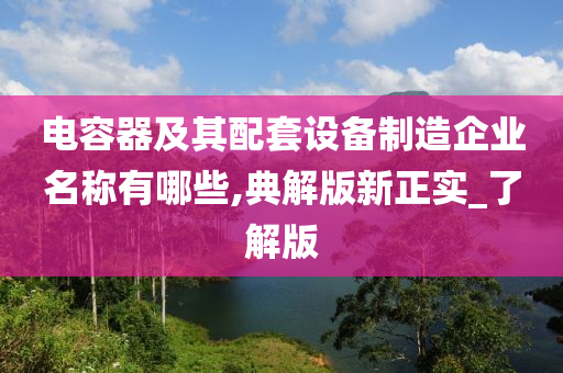 电容器及其配套设备制造企业名称有哪些,典解版新正实_了解版