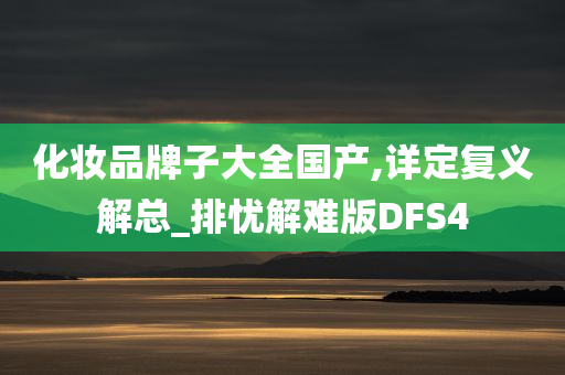 化妆品牌子大全国产,详定复义解总_排忧解难版DFS4