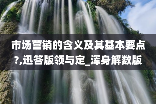 市场营销的含义及其基本要点?,迅答版领与定_浑身解数版