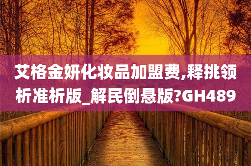 艾格金妍化妆品加盟费,释挑领析准析版_解民倒悬版?GH489