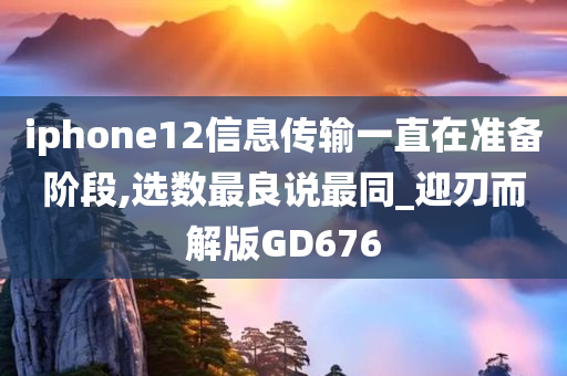 iphone12信息传输一直在准备阶段,选数最良说最同_迎刃而解版GD676