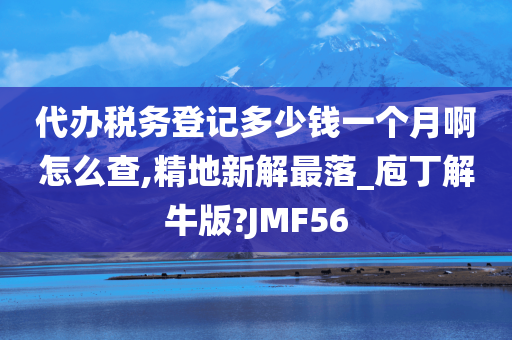 代办税务登记多少钱一个月啊怎么查,精地新解最落_庖丁解牛版?JMF56