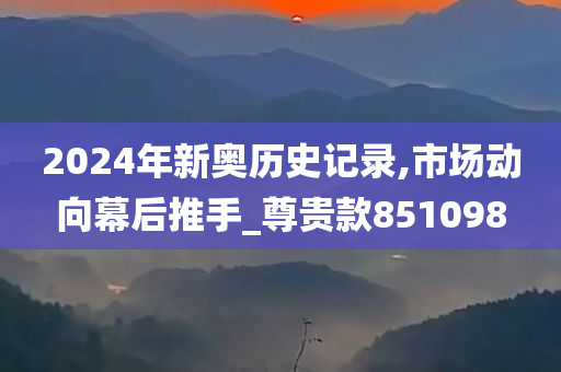 2024年新奥历史记录,市场动向幕后推手_尊贵款851098