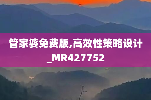 管家婆免费版,高效性策略设计_MR427752