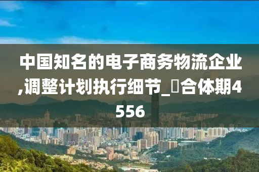 中国知名的电子商务物流企业,调整计划执行细节_‌合体期4556