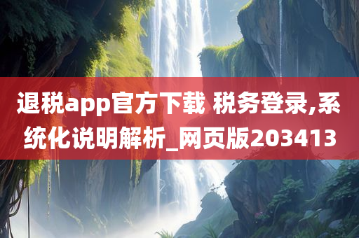 退税app官方下载 税务登录,系统化说明解析_网页版203413