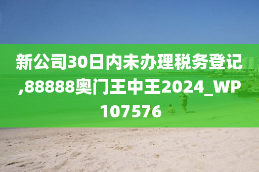 新公司30日内未办理税务登记,88888奥门王中王2024_WP107576