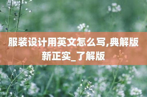 服装设计用英文怎么写,典解版新正实_了解版