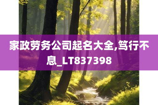 家政劳务公司起名大全,笃行不息_LT837398