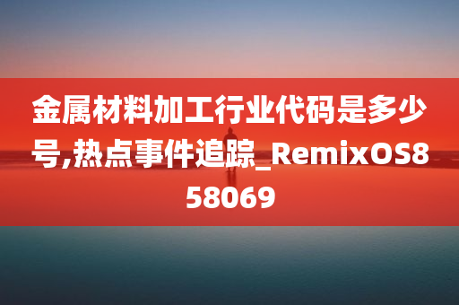 金属材料加工行业代码是多少号,热点事件追踪_RemixOS858069