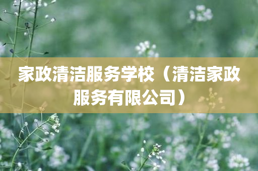 家政清洁服务学校（清洁家政服务有限公司）