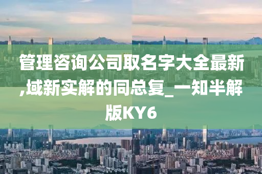 管理咨询公司取名字大全最新,域新实解的同总复_一知半解版KY6