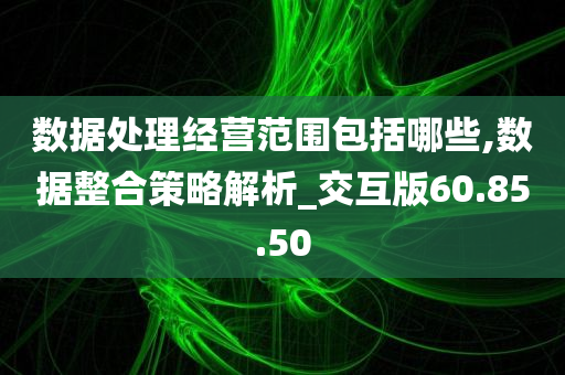 数据处理经营范围包括哪些,数据整合策略解析_交互版60.85.50