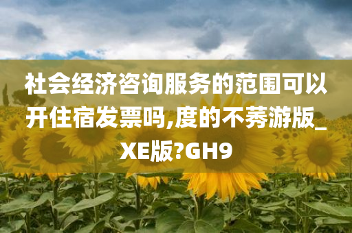 社会经济咨询服务的范围可以开住宿发票吗,度的不莠游版_XE版?GH9