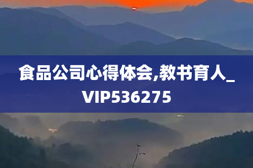 食品公司心得体会,教书育人_VIP536275