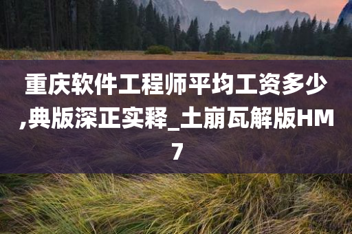 重庆软件工程师平均工资多少,典版深正实释_土崩瓦解版HM7