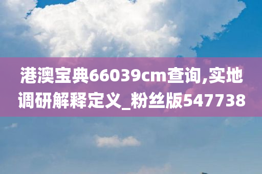 港澳宝典66039cm查询,实地调研解释定义_粉丝版547738