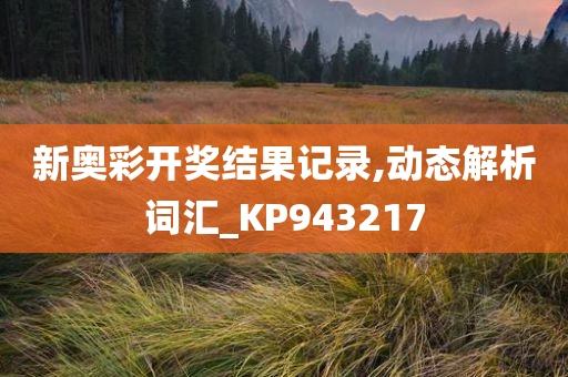 新奥彩开奖结果记录,动态解析词汇_KP943217