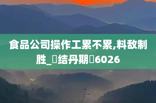 食品公司操作工累不累,料敌制胜_‌结丹期‌6026