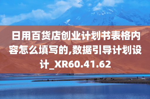 日用百货店创业计划书表格内容怎么填写的,数据引导计划设计_XR60.41.62