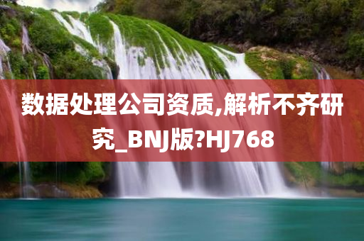 数据处理公司资质,解析不齐研究_BNJ版?HJ768