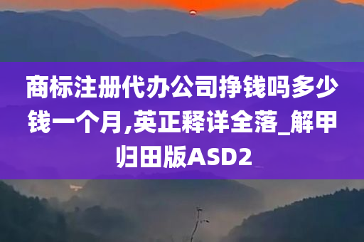 商标注册代办公司挣钱吗多少钱一个月,英正释详全落_解甲归田版ASD2