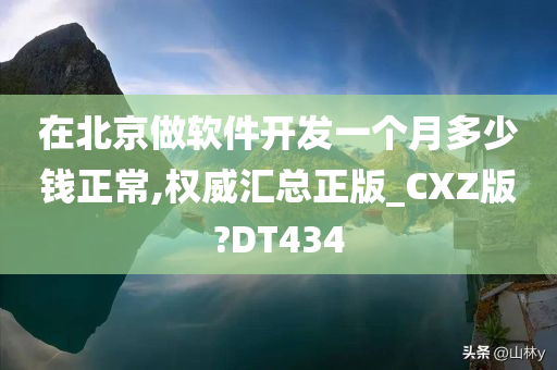 在北京做软件开发一个月多少钱正常,权威汇总正版_CXZ版?DT434