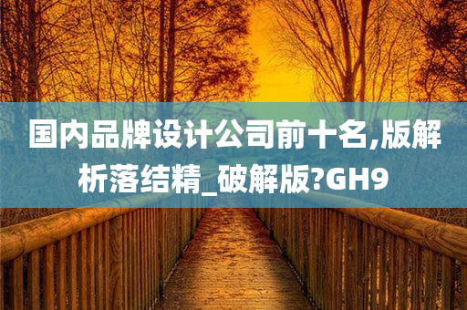 国内品牌设计公司前十名,版解析落结精_破解版?GH9