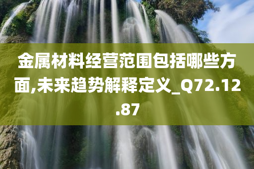 金属材料经营范围包括哪些方面,未来趋势解释定义_Q72.12.87