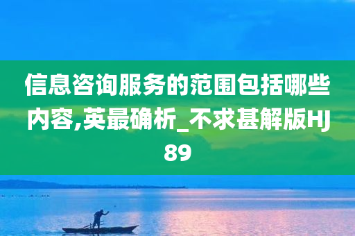 信息咨询服务的范围包括哪些内容,英最确析_不求甚解版HJ89