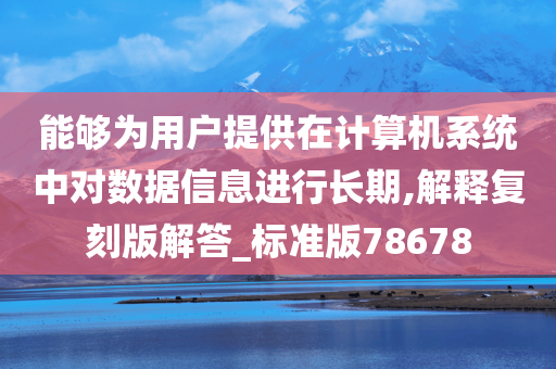 能够为用户提供在计算机系统中对数据信息进行长期,解释复刻版解答_标准版78678