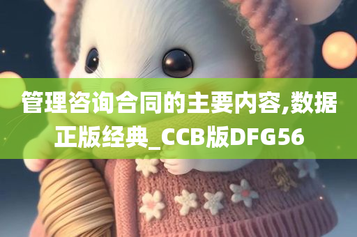 管理咨询合同的主要内容,数据正版经典_CCB版DFG56