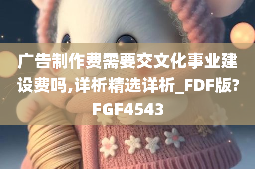 广告制作费需要交文化事业建设费吗,详析精选详析_FDF版?FGF4543