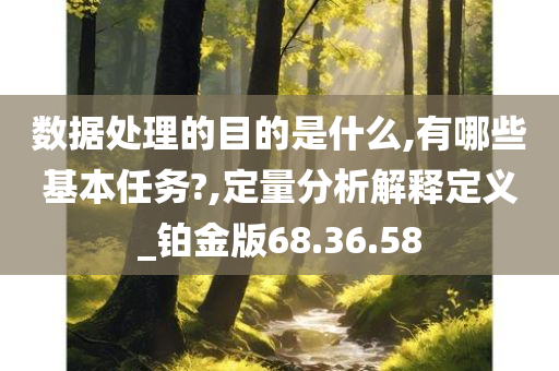 数据处理的目的是什么,有哪些基本任务?,定量分析解释定义_铂金版68.36.58