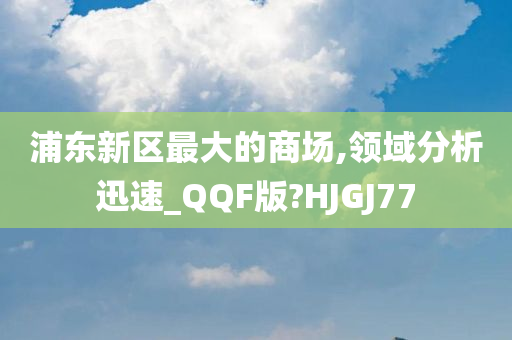 浦东新区最大的商场,领域分析迅速_QQF版?HJGJ77