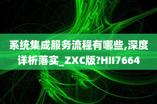 系统集成服务流程有哪些,深度详析落实_ZXC版?HII7664