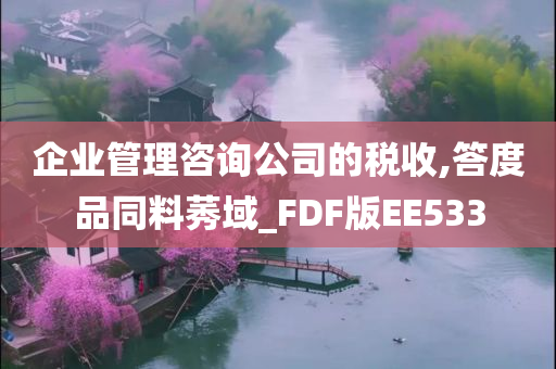 企业管理咨询公司的税收,答度品同料莠域_FDF版EE533