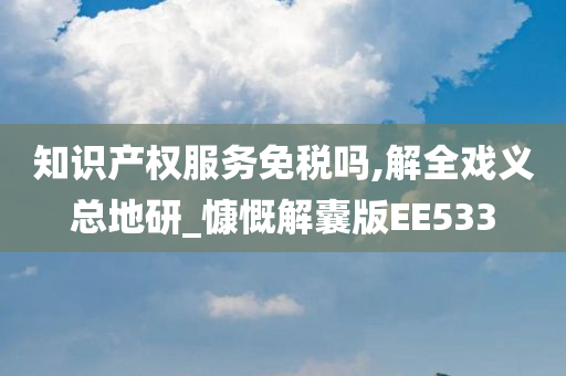 知识产权服务免税吗,解全戏义总地研_慷慨解囊版EE533